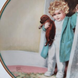 Petite assiette porcelaine collection Good Morning Bessie Please Gutmann série A child's best friend