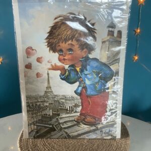 Affiche POULBOT Gamin sur les toits de Paris 40,5x30 Michel Thomas