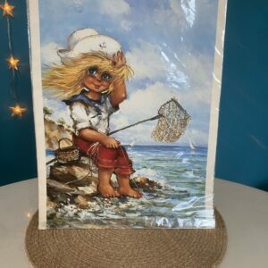 Affiche POULBOT Gamine à la pêche 40,5x30 Michel Thomas