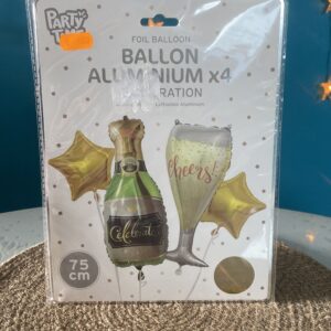 Lot de 4 ballons aluminium pour décorer lors d'une fête ou d'un anniversaire