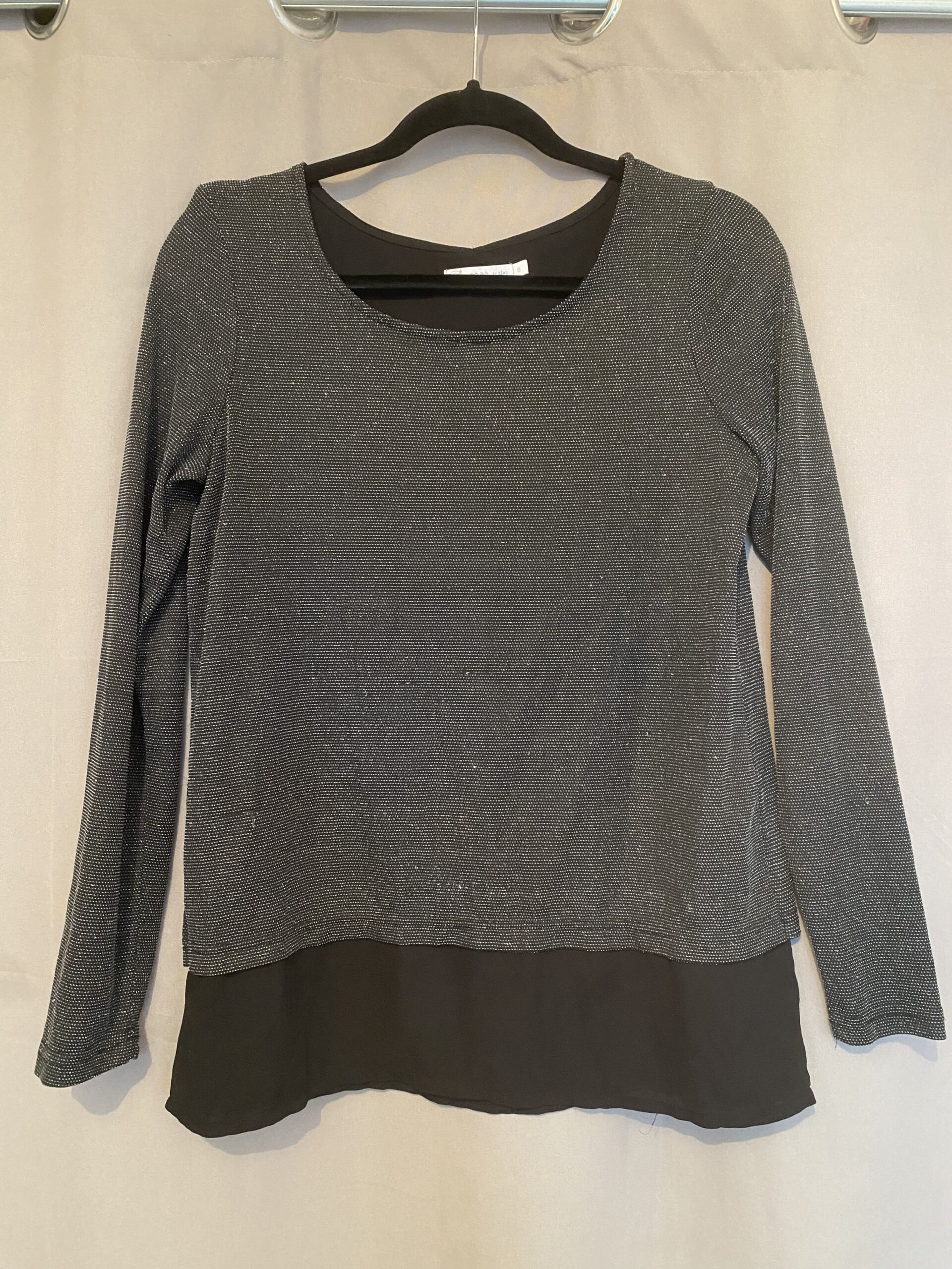 Haut femme manches longues à paillettes Gémo urban taille S