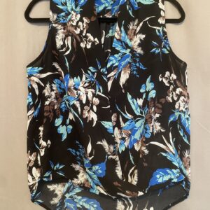 Haut sans manche noir fin avec motif fleurs Daphnea taille S