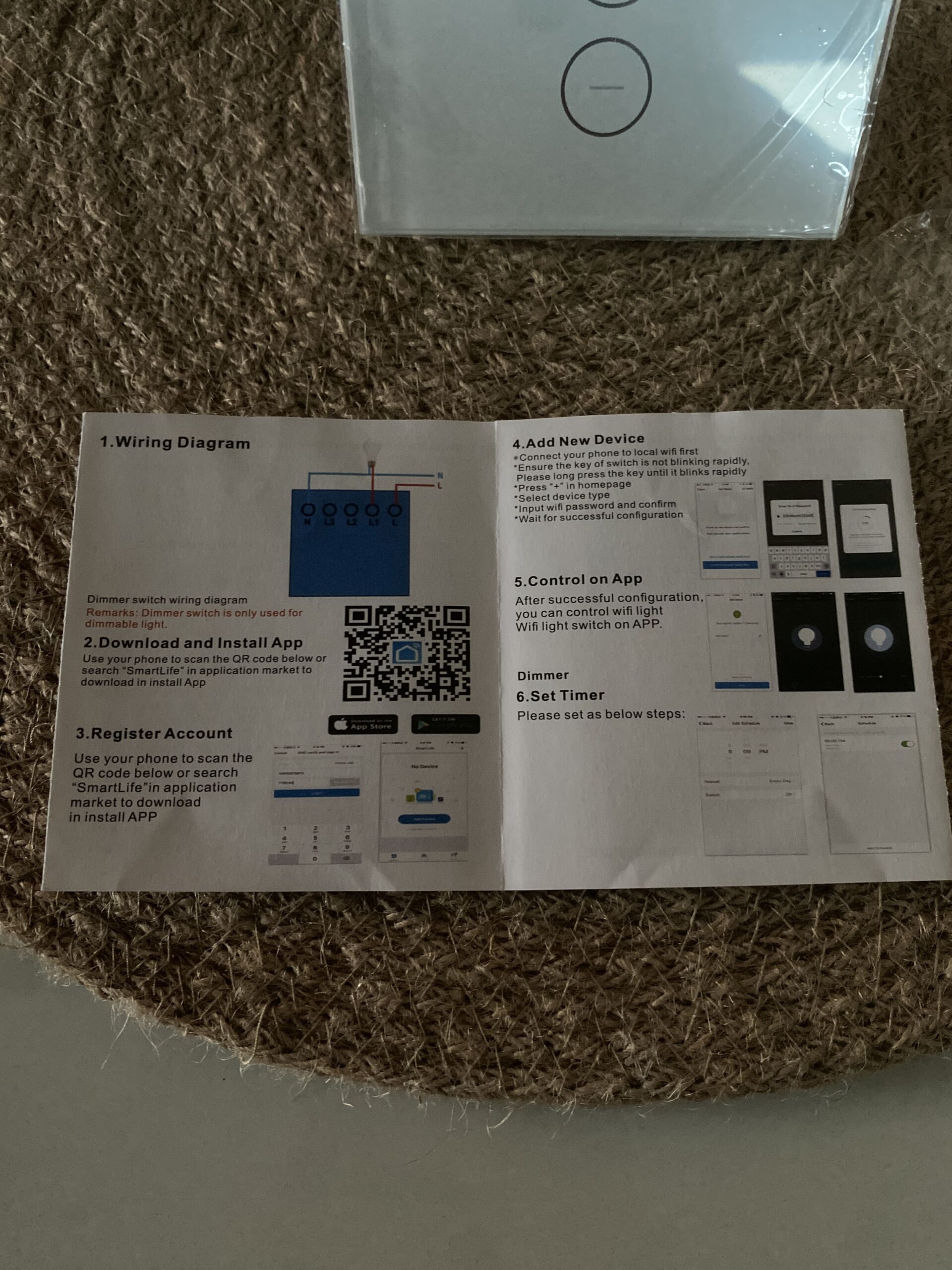 Interrupteur tactile blanc variateur de lumière 240 V 50 à 60 Hz neuf – Image 2