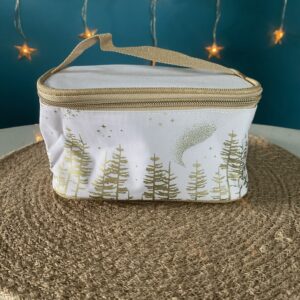 Vanity , trousse à maquillage blanche et dorée neuve Yves Rocher motif arbres et ciel étoilé