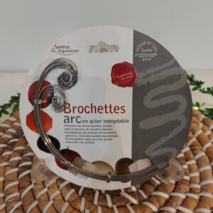 Lot de 8 pics à brochettes arc de cercle acier inoxydable