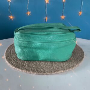 Vanity / trousse de toilette verte en simili cuir