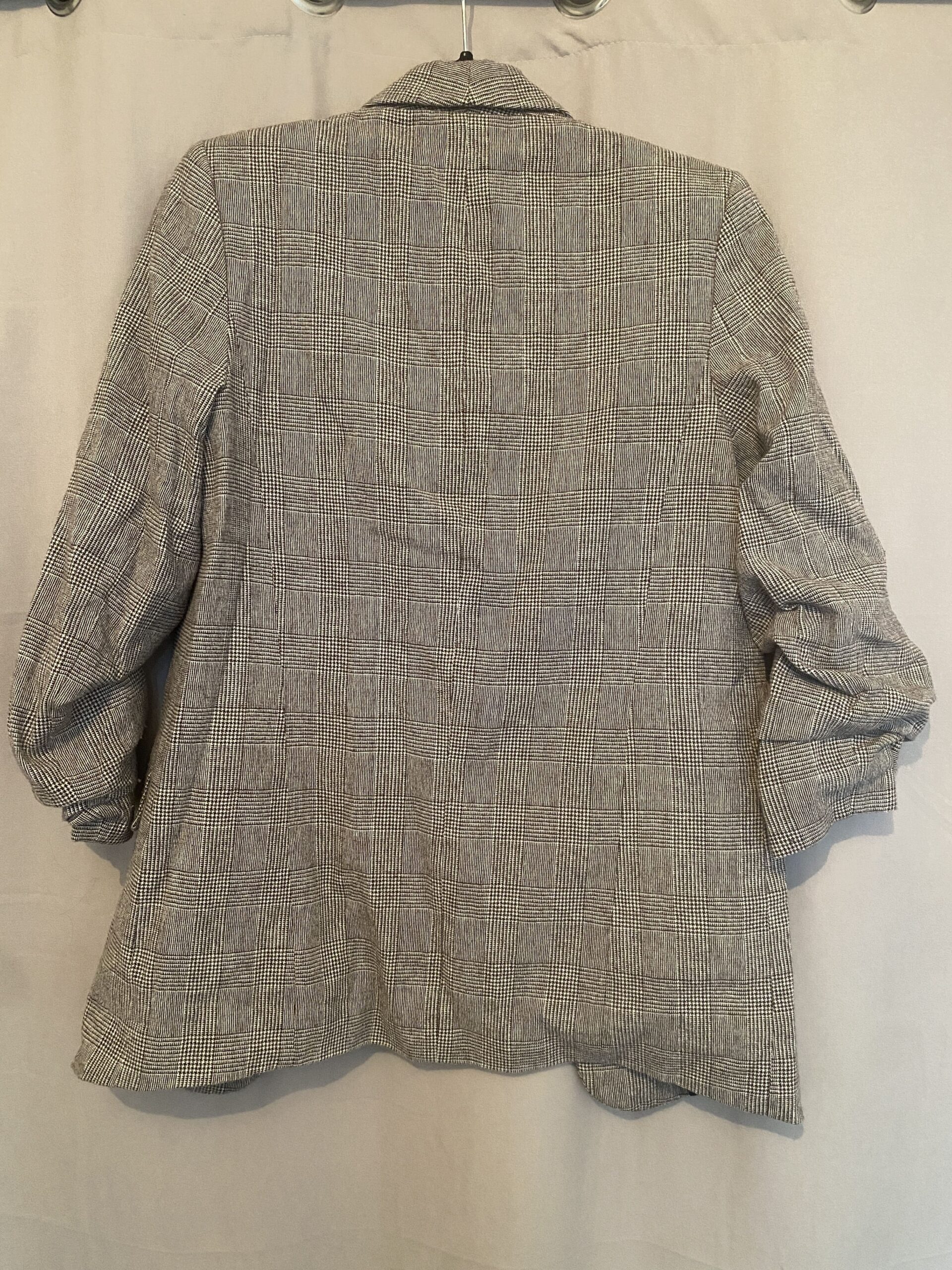 Veste de tailleur femme à carreaux Zara Woman, petites épaulettes, manches 3/4 taille S – Image 2