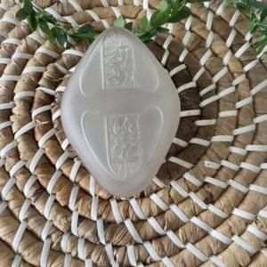 Boîte en verre givré avec un motif de roses vintage range bijoux