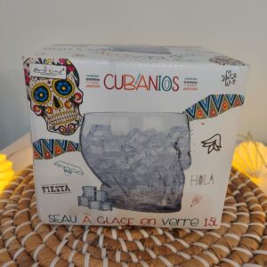 seau à glaçons en verre Ard Time Cubanios en forme de crâne barware tendance