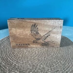 Boite à cigare cuba Havana motif perroquet manguier atmosphera