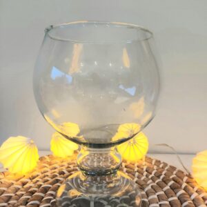 Coupe en verre transparent sur pied pour dessert, fruits ou déco de table