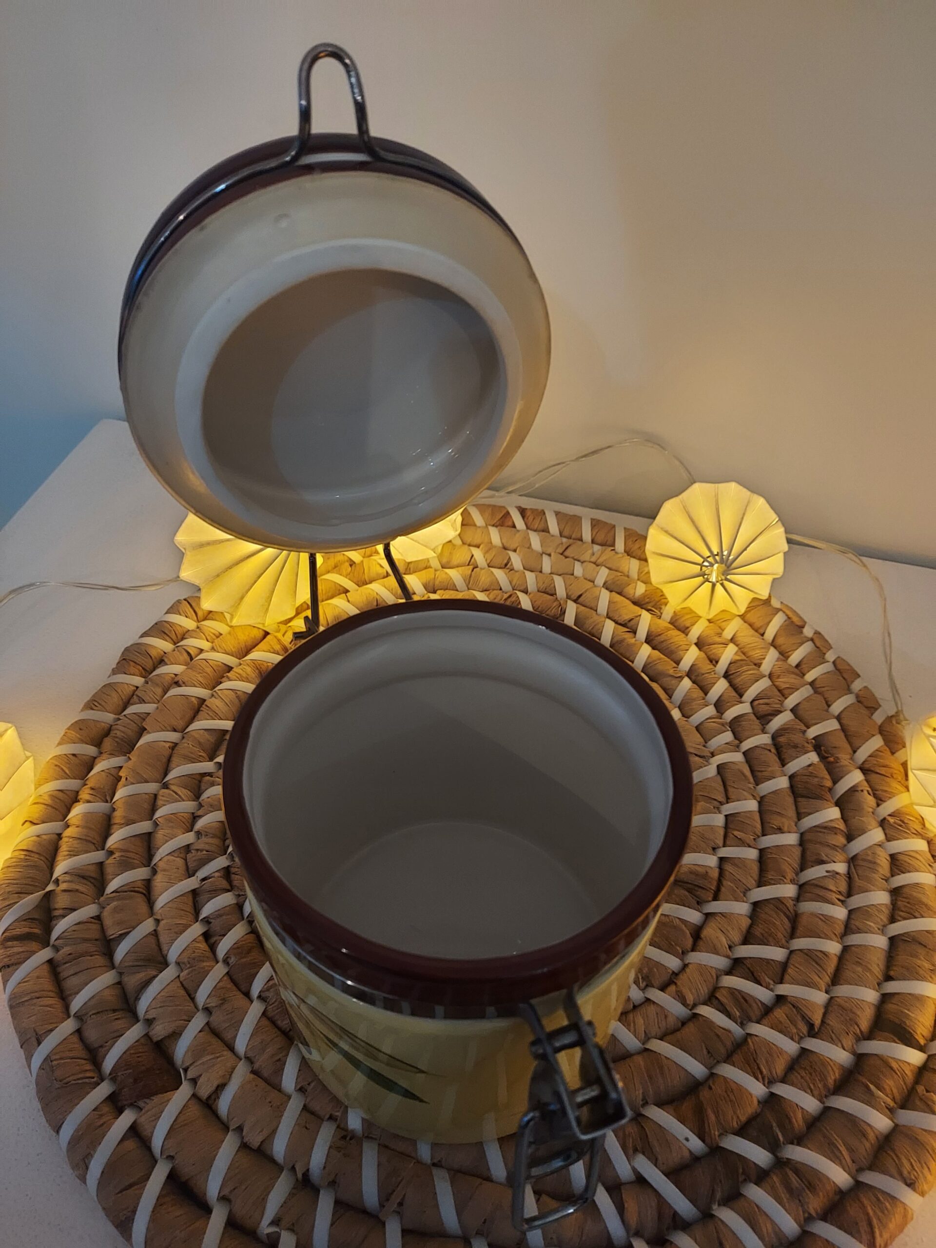 Pot de conservation hermétique en céramique décor Olives style provençal méditerranéen – Image 4