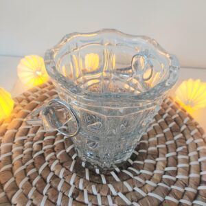 Seau à glaçons en verre anse en métal vintage