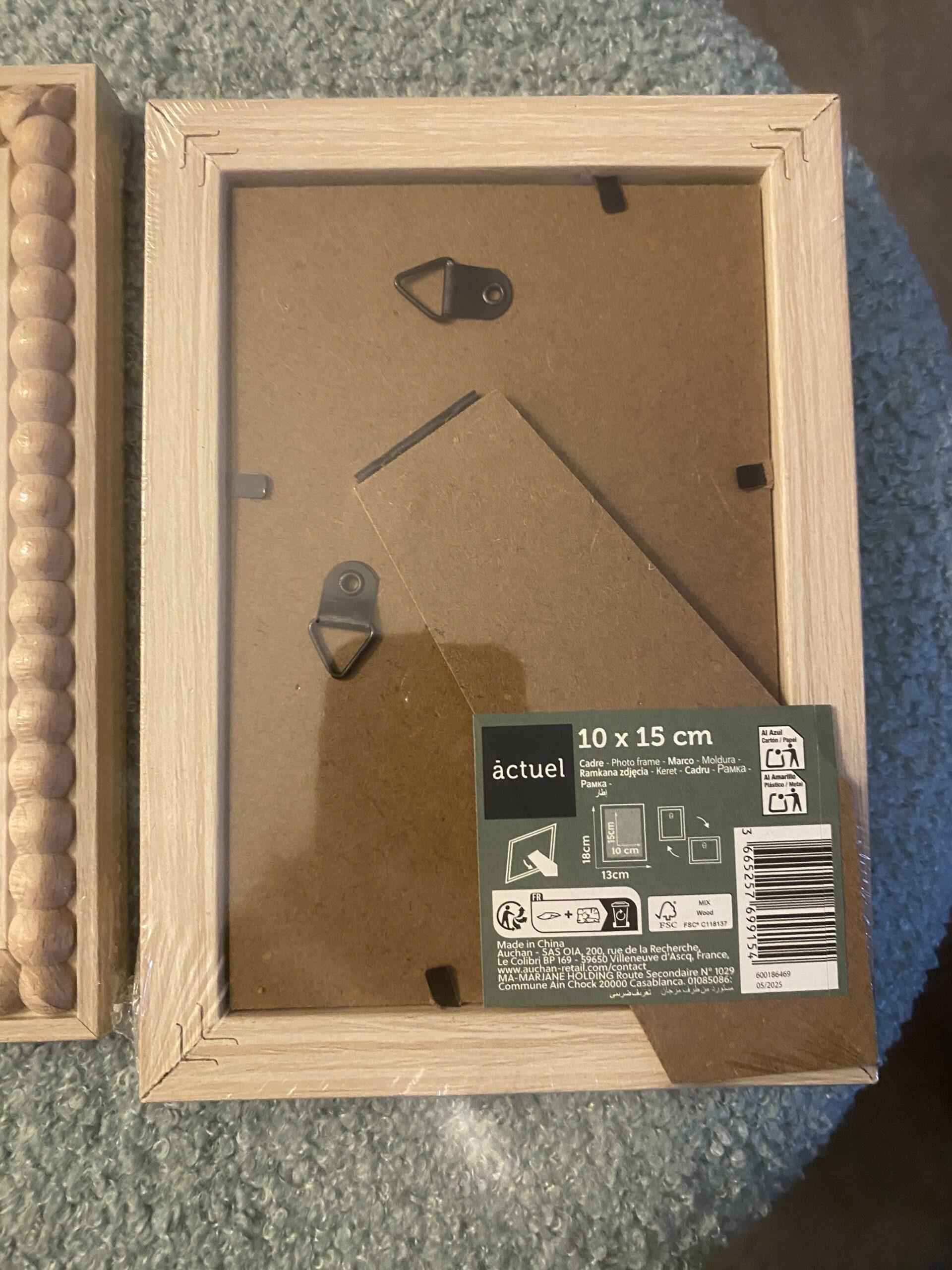 Lot de 2 cadres photos en bois 10x15 cm ,Actuel, sous blister – Image 2