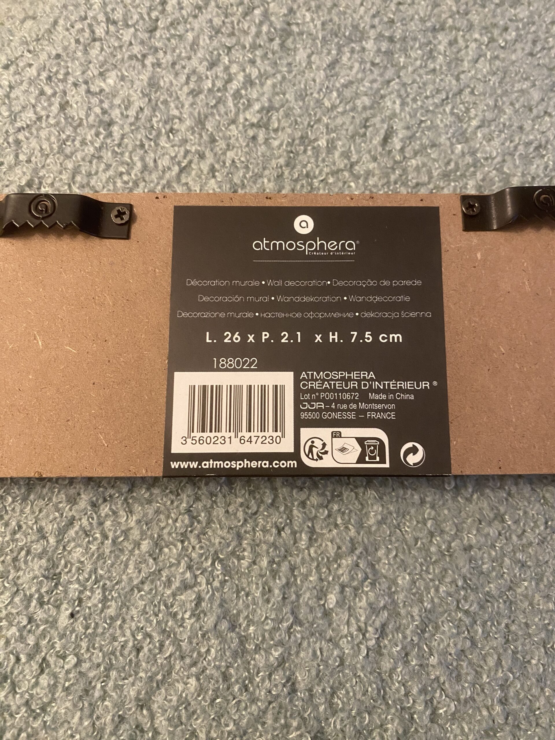 Plaque décorative pour porte "Chambre" Atmosphera "Ali", en bois et métal, gravure en relief – Image 3