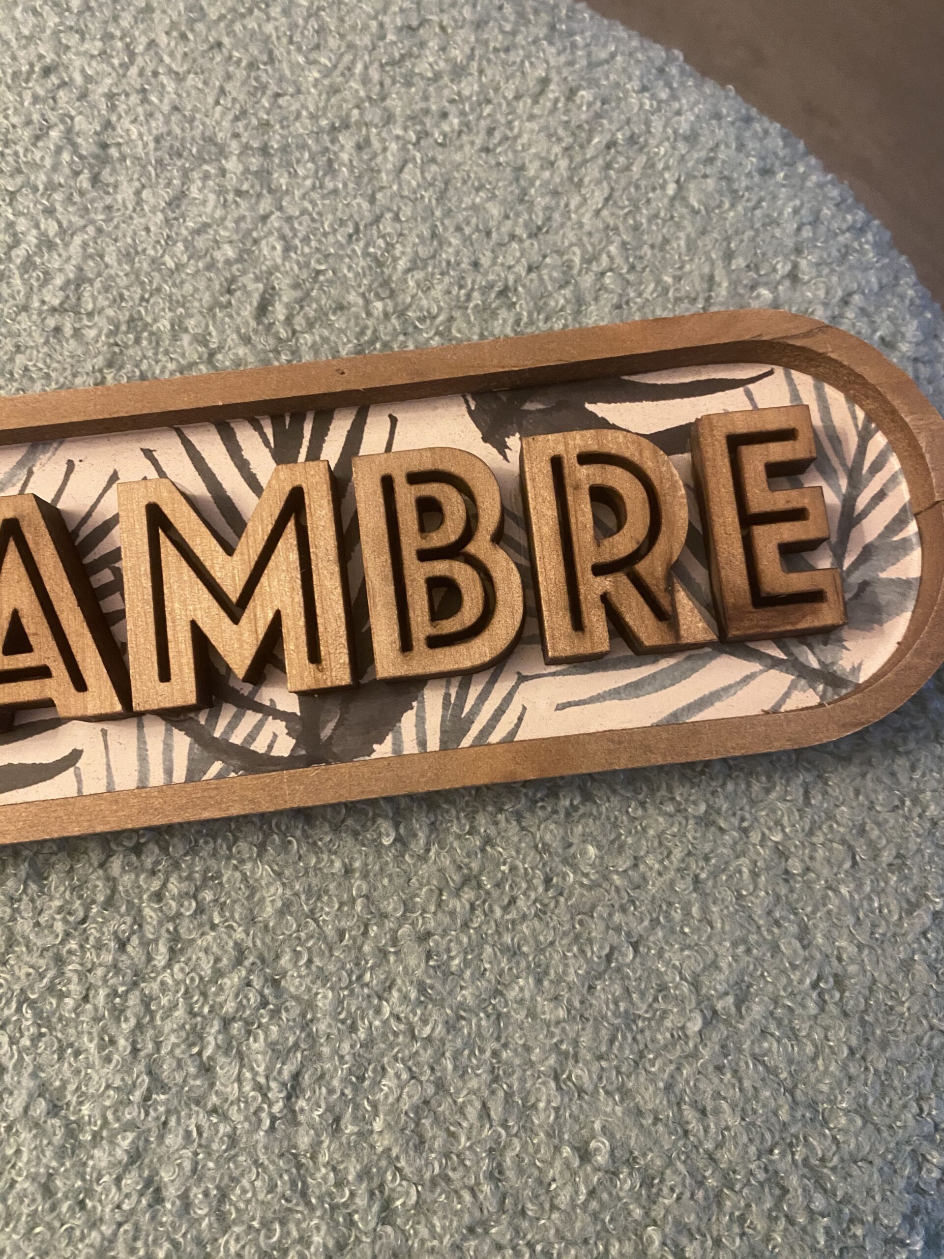 Plaque décorative pour porte "Chambre" Atmosphera "Ali", en bois et métal, gravure en relief – Image 4