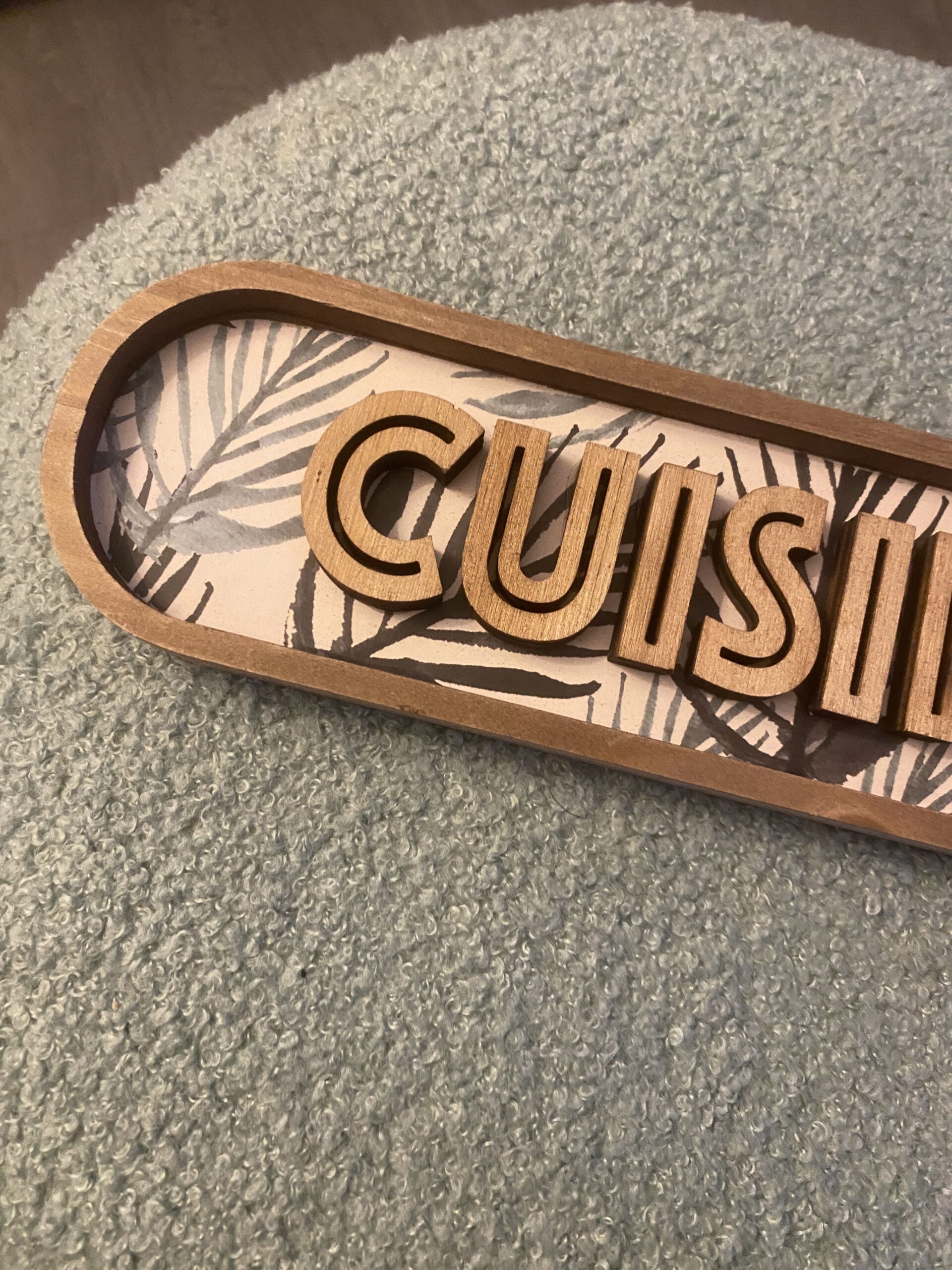 Plaque Cuisine décorative pour porte Atmosphera "Ali" en bois et métal, gravée en relief – Image 4