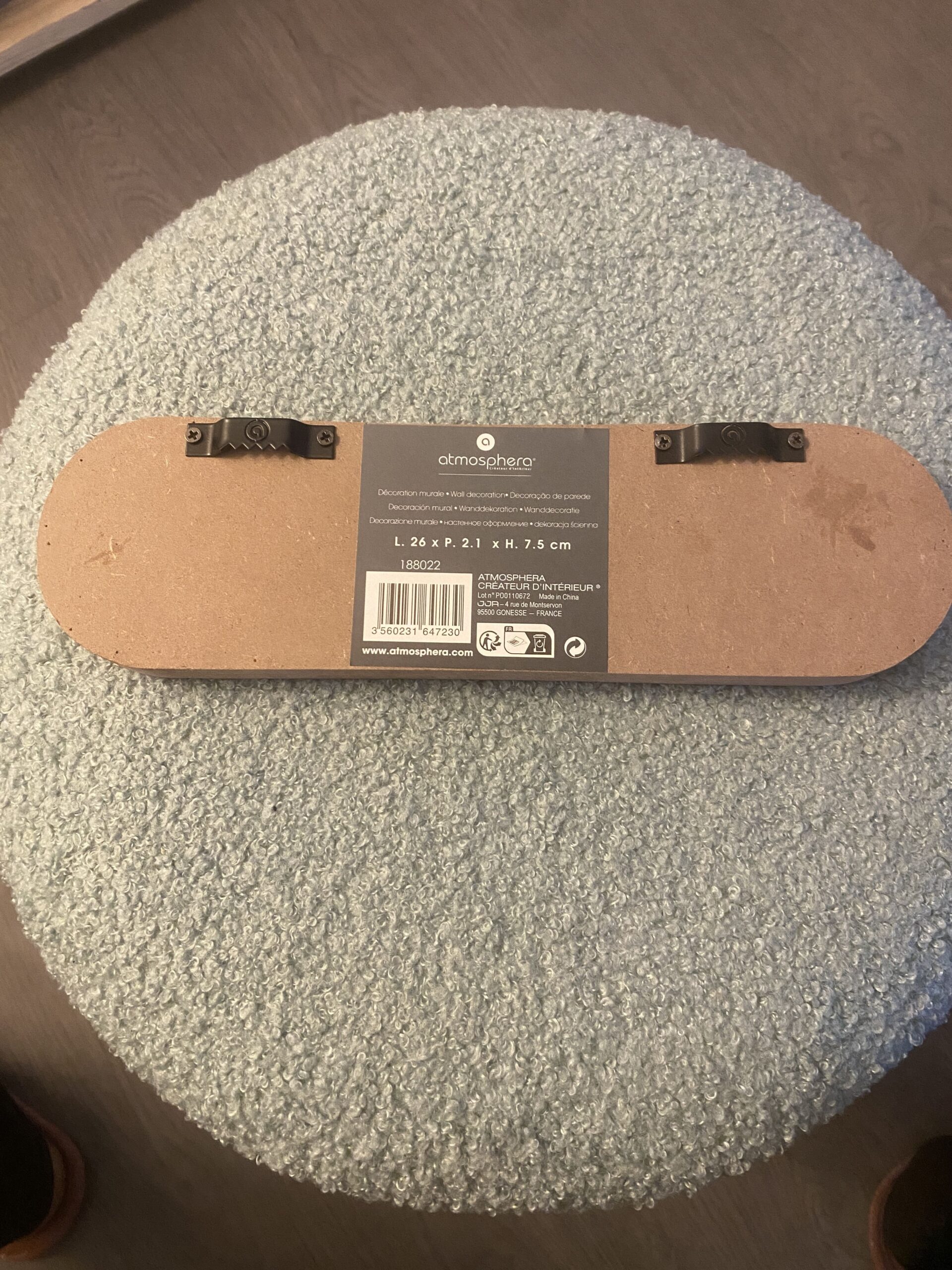 Plaque Toilettes décorative pour porte, Atmosphera "Ali" bois et métal, fibre de bois avec déor végétal, gravure en relief – Image 5